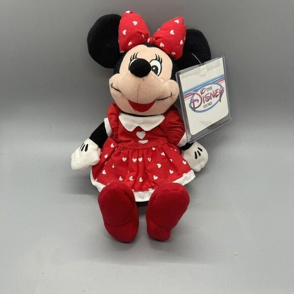 Disney Store Valentine's Day MInnie Mouse 8” Mini Bean Bag Plush Vintage‎ - Picture 1 of 3